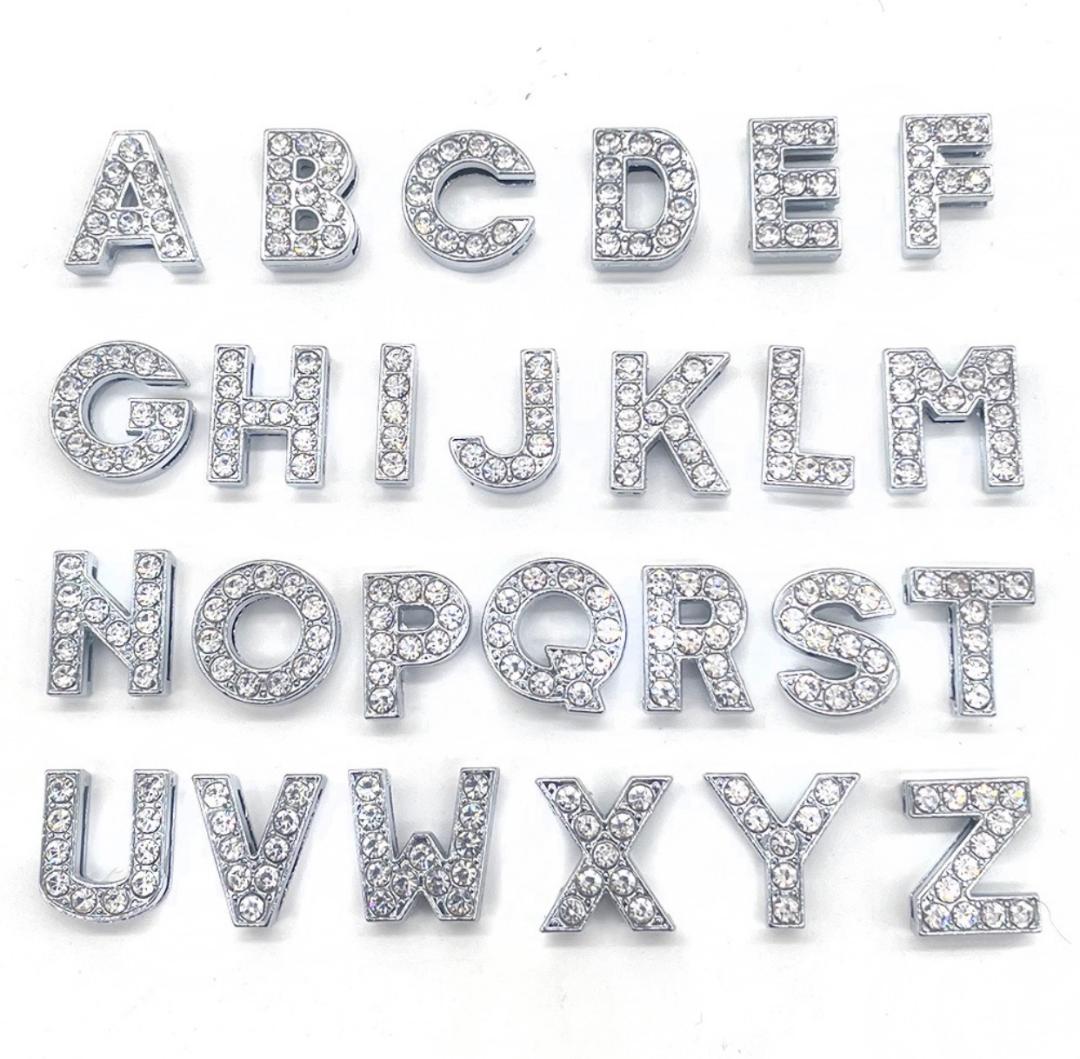 Silver Rhinestone Letters  Charm Collection – Mara's Glam Shop